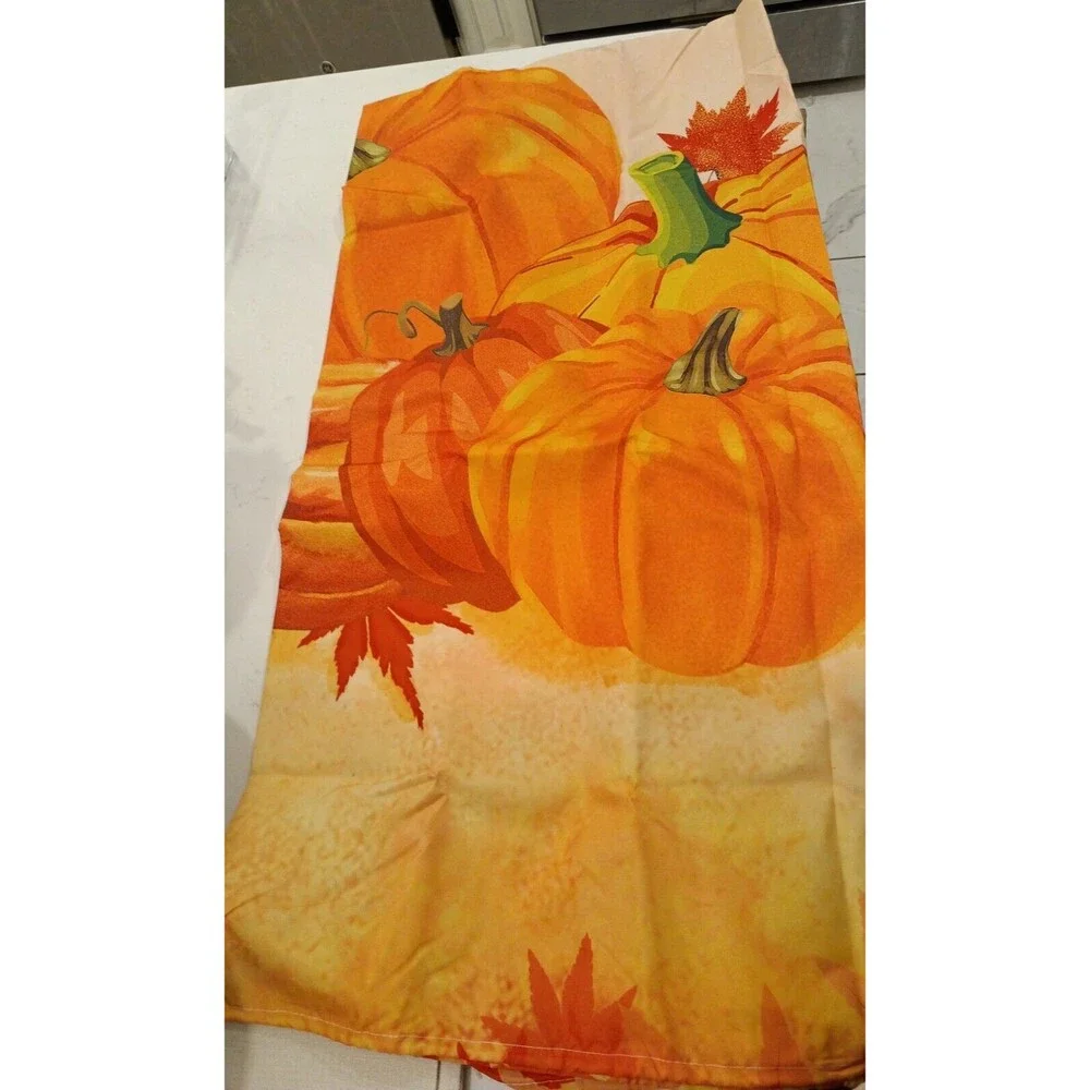 Pumpkin Shower Curtain With Free Curtain Rings 72x72